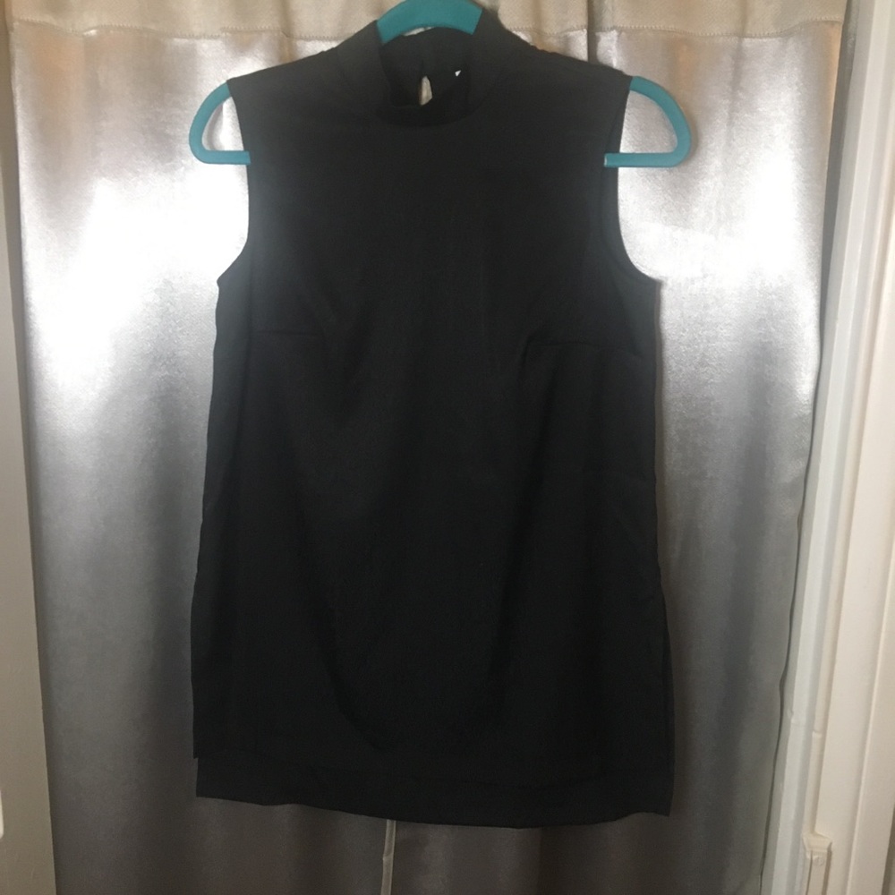 ❤️FINAL PRICE✨prologue black sleeveless mock neck textured blouse✨ - Picture 4 of 7